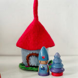 Felt tiny homes with gnome and tree