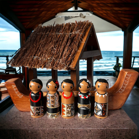 Polynesian Vaka, pegs and beach fale