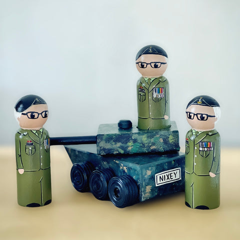 Army tank with peg