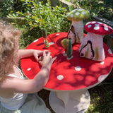 Hollow toadstool home with toadstool fairies